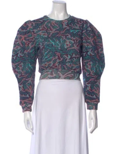 Pre-owned Chufy Printed Crew Neck Top W/ Tags In Blue