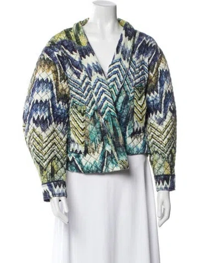 Pre-owned Chufy Printed Evening Jacket In Green