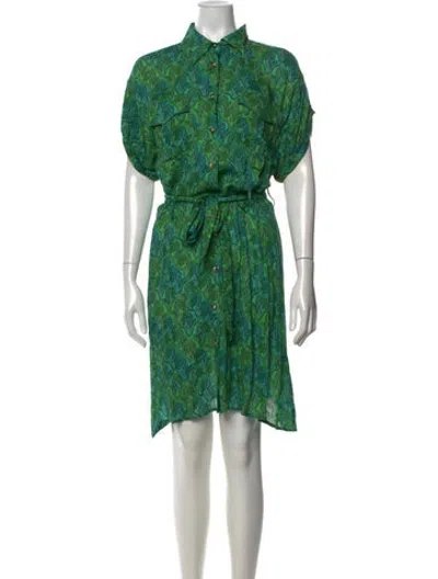 Pre-owned Chufy Printed Knee-length Dress In Green