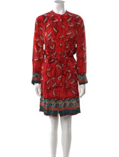 Pre-owned Chufy Printed Knee-length Dress W/ Tags In Red