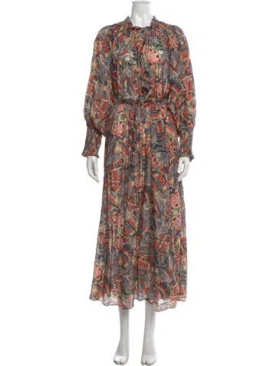 Pre-owned Chufy Printed Long Dress In Neutral