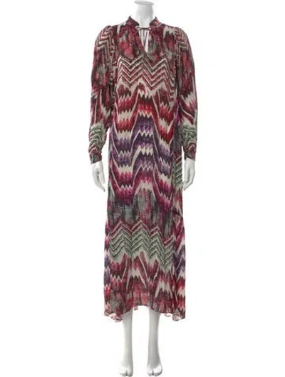Pre-owned Chufy Printed Long Dress In Neutral