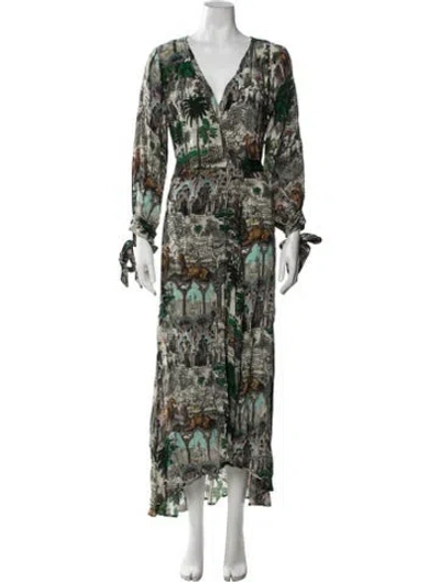 Pre-owned Chufy Printed Long Dress In Neutrals