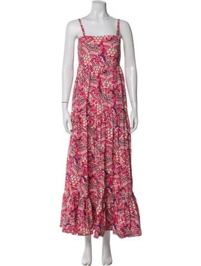 Pre-owned Chufy Printed Long Dress In Pink