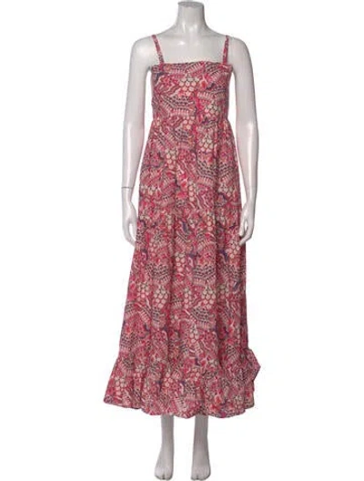 Pre-owned Chufy Printed Long Dress In Pink