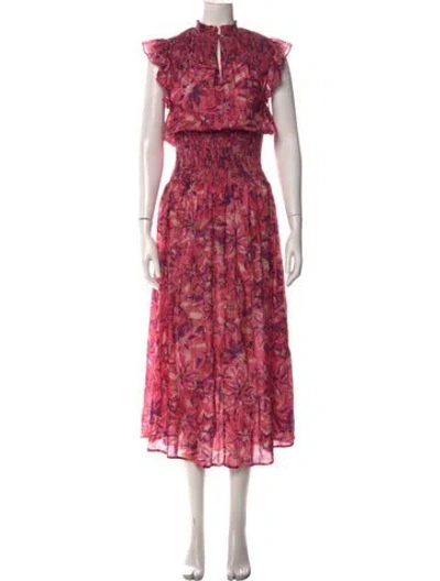 Pre-owned Chufy Printed Long Dress In Pink