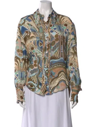 Pre-owned Chufy Printed Long Sleeve Blouse
