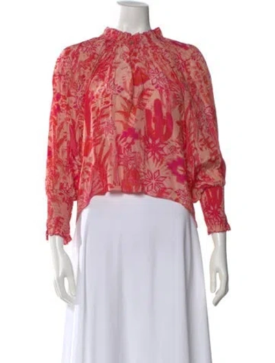 Pre-owned Chufy Printed Long Sleeve Blouse In Pink