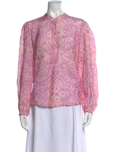 Pre-owned Chufy Printed Long Sleeve Blouse In Pink