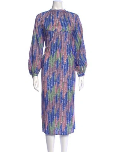 Pre-owned Chufy Printed Midi Length Dress In Multi