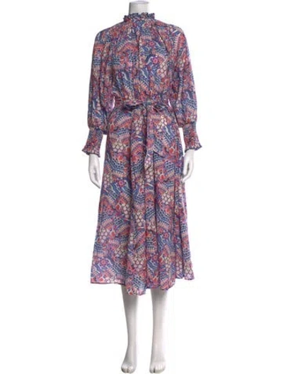 Pre-owned Chufy Printed Midi Length Dress In Multi