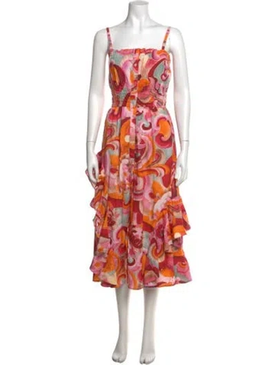 Pre-owned Chufy Printed Midi Length Dress In Multicolor