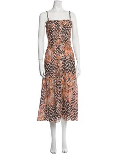 Pre-owned Chufy Printed Midi Length Dress In Orange