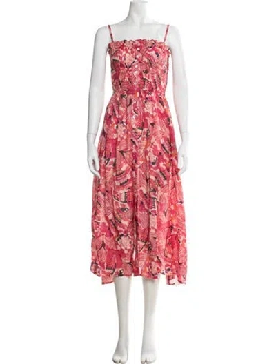 Pre-owned Chufy Printed Midi Length Dress In Pink