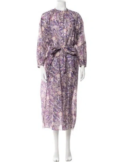 Pre-owned Chufy Printed Midi Length Dress In Purple