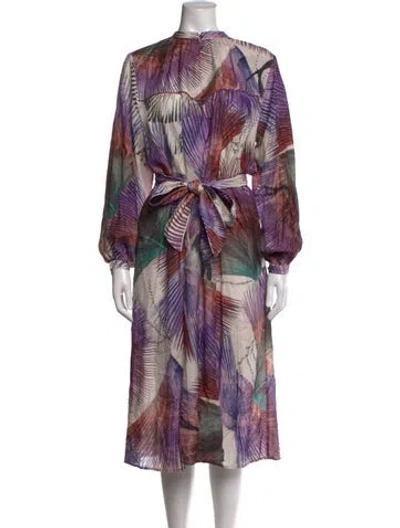 Pre-owned Chufy Printed Midi Length Dress W/ Tags In Neutrals