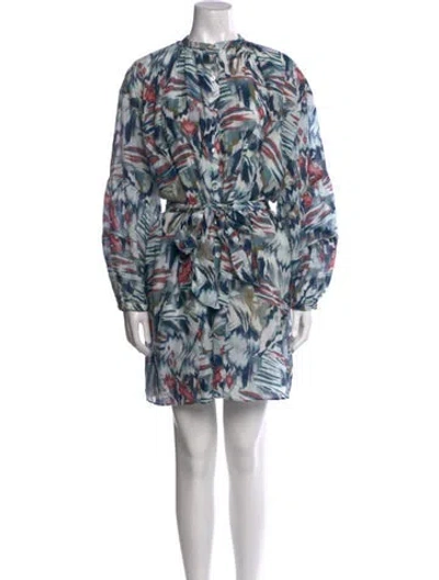 Pre-owned Chufy Printed Mini Dress In Blue