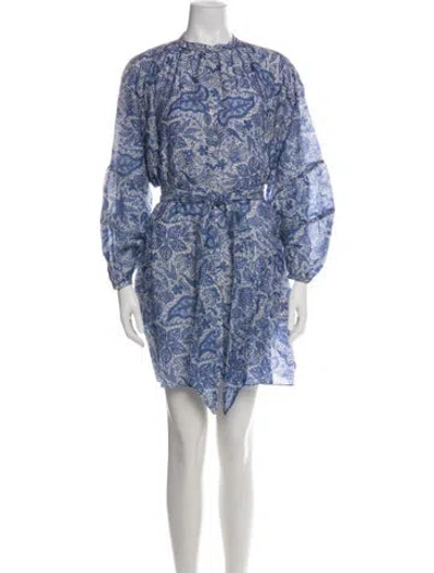 Pre-owned Chufy Printed Mini Dress In Blue