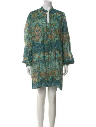 Pre-owned Chufy Printed Mini Dress In Blue