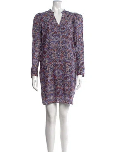 Pre-owned Chufy Printed Mini Dress In Blue