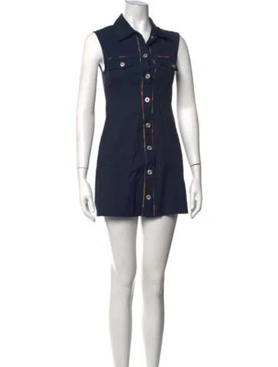 Pre-owned Chufy Printed Mini Dress In Blue