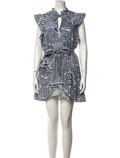 Pre-owned Chufy Printed Mini Dress In Blue