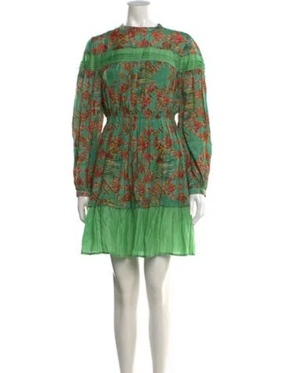 Pre-owned Chufy Printed Mini Dress In Green
