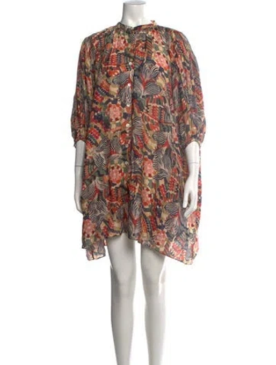 Pre-owned Chufy Printed Mini Dress In Multi