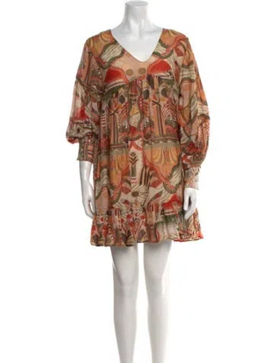 Pre-owned Chufy Printed Mini Dress In Neutral