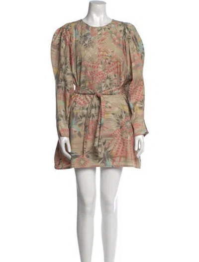 Pre-owned Chufy Printed Mini Dress In Neutral