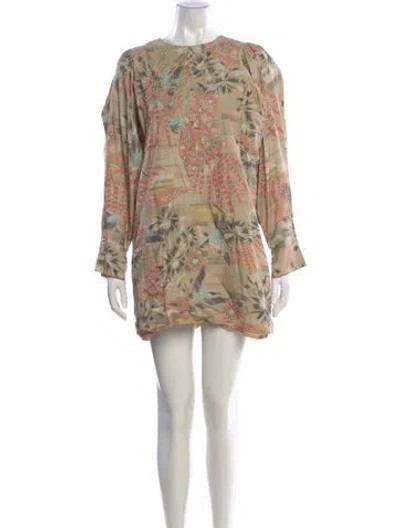 Pre-owned Chufy Printed Mini Dress In Neutral