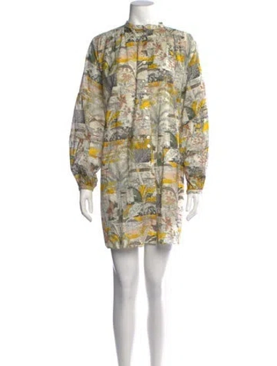 Pre-owned Chufy Printed Mini Dress In Neutrals