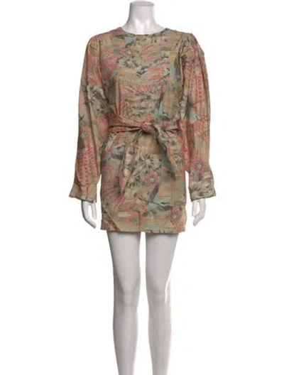 Pre-owned Chufy Printed Mini Dress In Neutrals