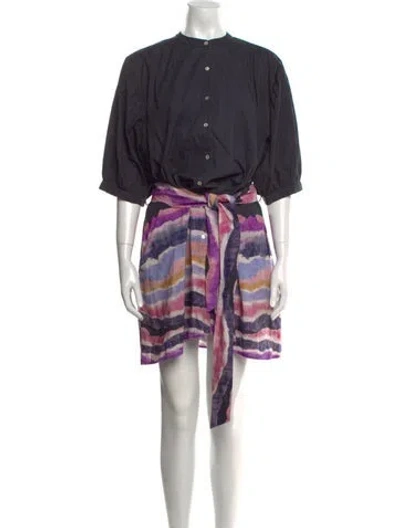 Pre-owned Chufy Printed Mini Dress In Purple