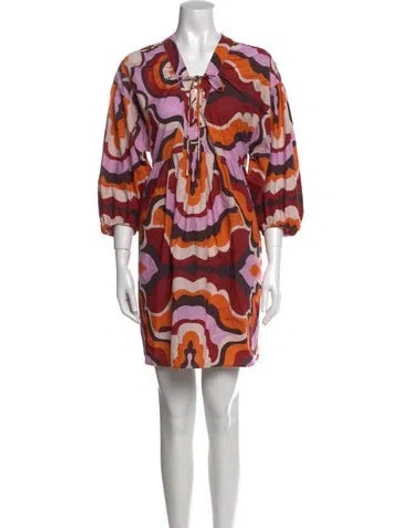 Pre-owned Chufy Printed Mini Dress In Red