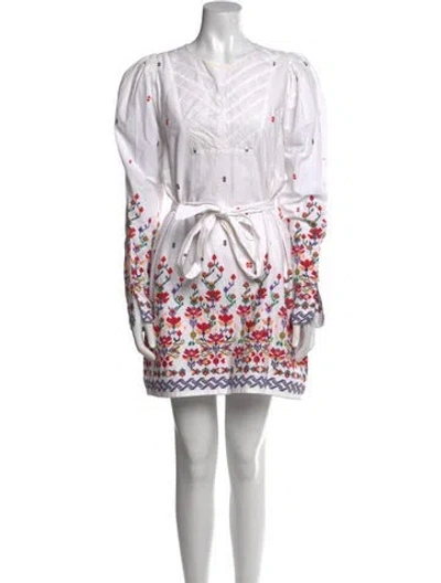 Pre-owned Chufy Printed Mini Dress In White