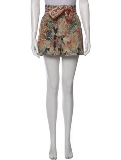 Pre-owned Chufy Printed Mini Shorts In Green