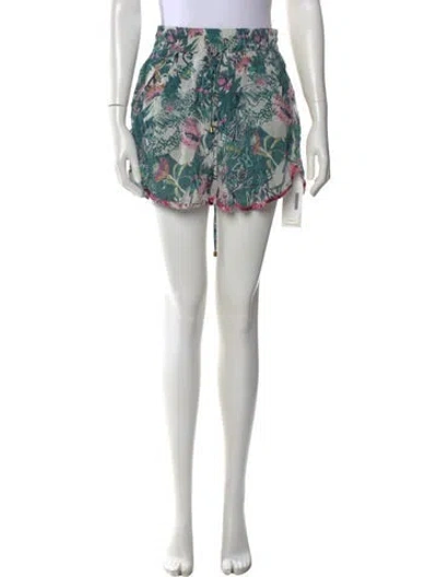 Pre-owned Chufy Printed Mini Shorts In Green