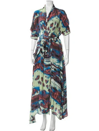 Pre-owned Chufy Printed Robe W/ Tags In Green