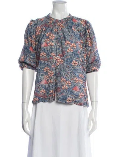Pre-owned Chufy Printed Short Sleeve Top In Multicolor