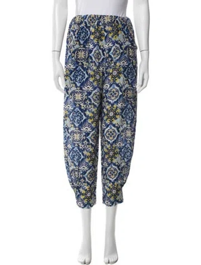 Pre-owned Chufy Printed Skinny Leg Pants In Blue