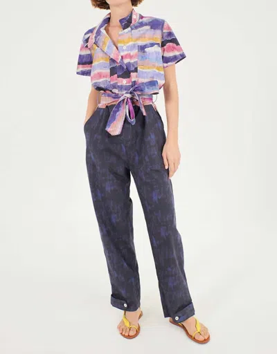 Chufy Shabba Organic Cotton Jumpsuit In Kaia Navy In Multi