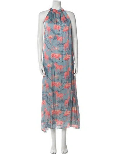 Pre-owned Chufy Silk Long Dress In Blue