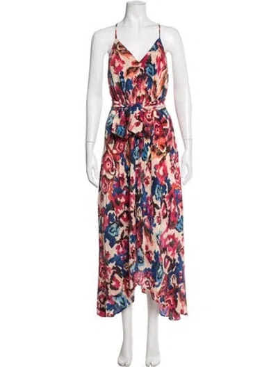 Pre-owned Chufy Silk Long Dress In Neutrals/pink