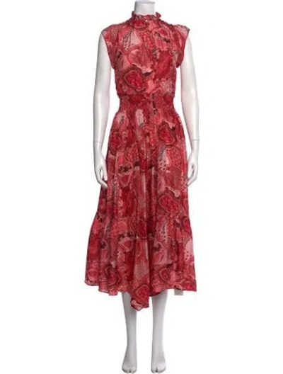 Pre-owned Chufy Silk Midi Length Dress In Multi