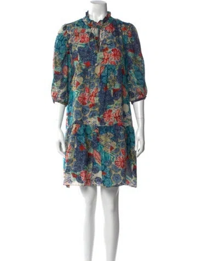 Pre-owned Chufy Silk Mini Dress In Blue