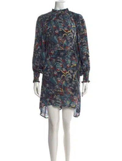 Pre-owned Chufy Silk Mini Dress In Blue