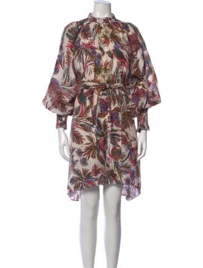 Pre-owned Chufy Silk Mini Dress In Brown