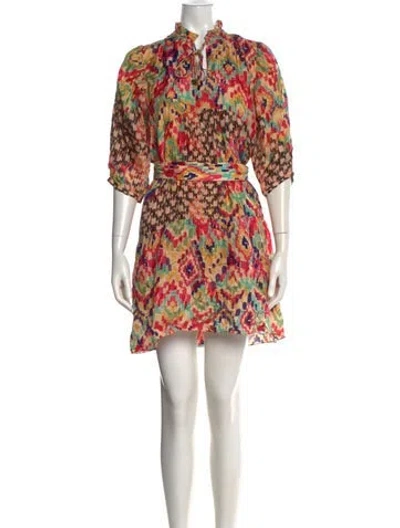 Pre-owned Chufy Silk Mini Dress In Multi