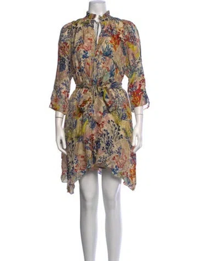 Pre-owned Chufy Silk Mini Dress In Yellow
